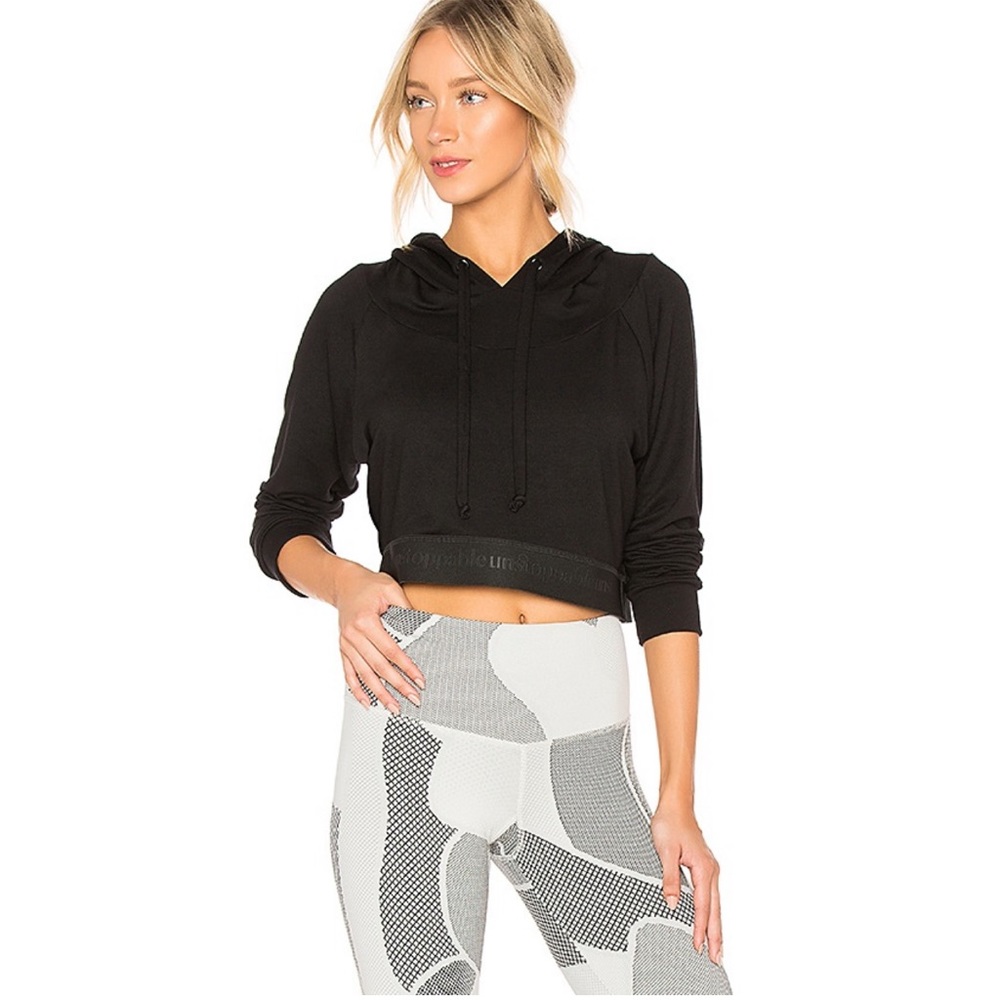 STRUT-THIS The Unstoppable Crop Hoodie in Black